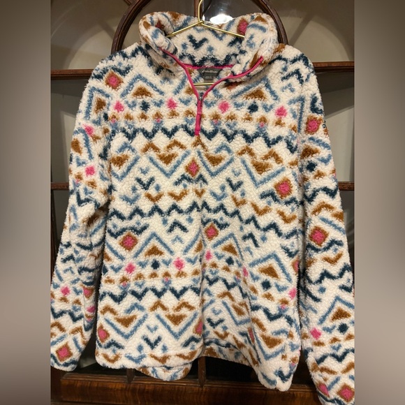 Eddie Bauer Tops - Cozy Patterned Fleece Pullover
